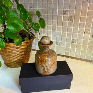 Vintage Kurenda Pottery oil lamp‎ signed studio pottery